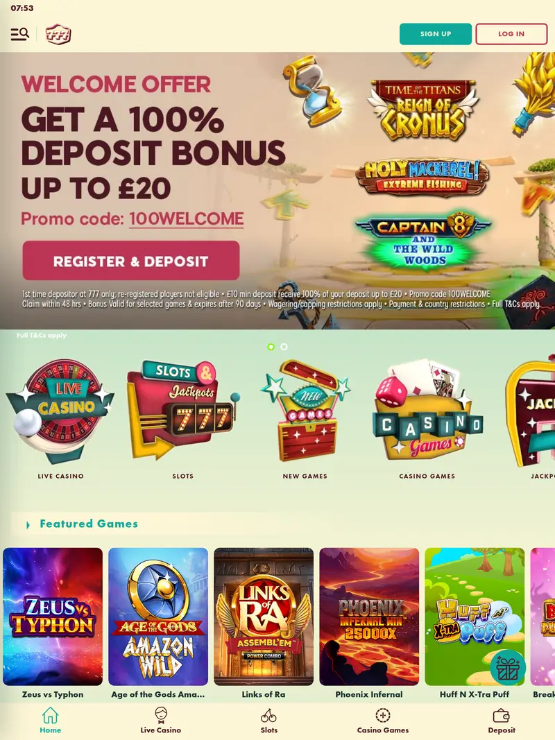 777 - homepage (tablet)