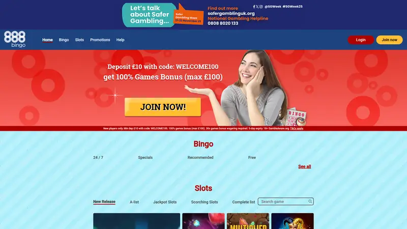888 Bingo - homepage (desktop)