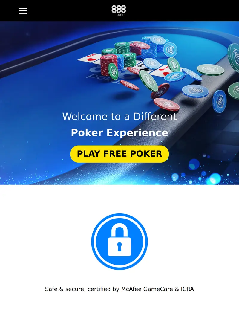 888 Poker - homepage (tablet)