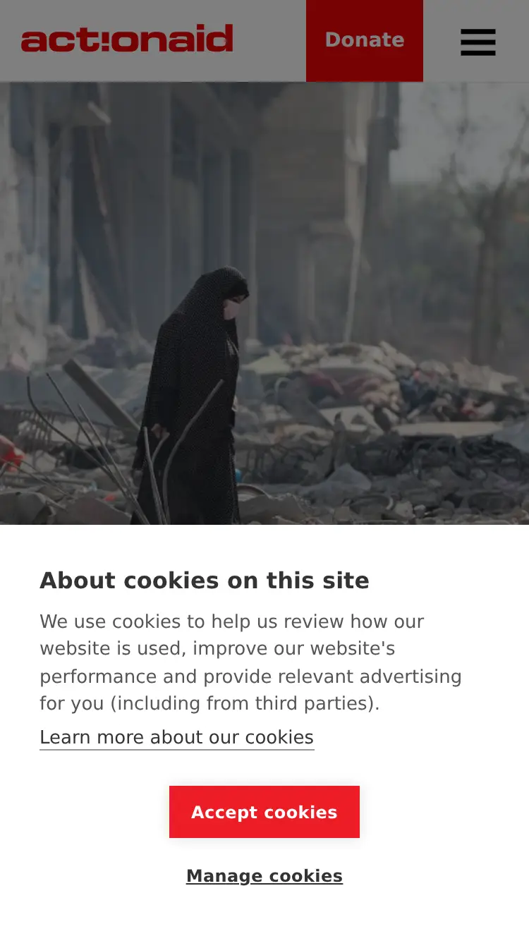 ActionAid - homepage (mobile)