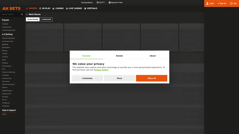 Akbets - homepage (desktop)