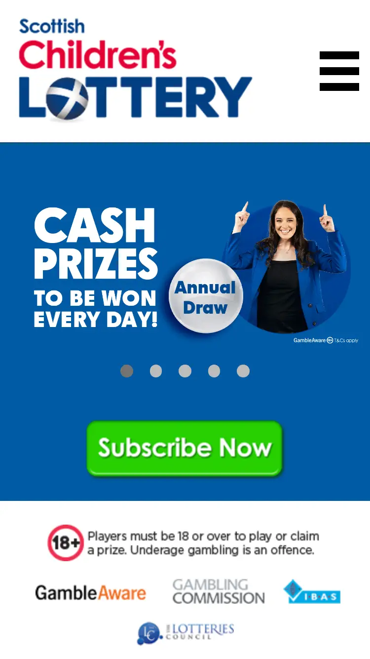Always In Lottery - homepage (mobile)