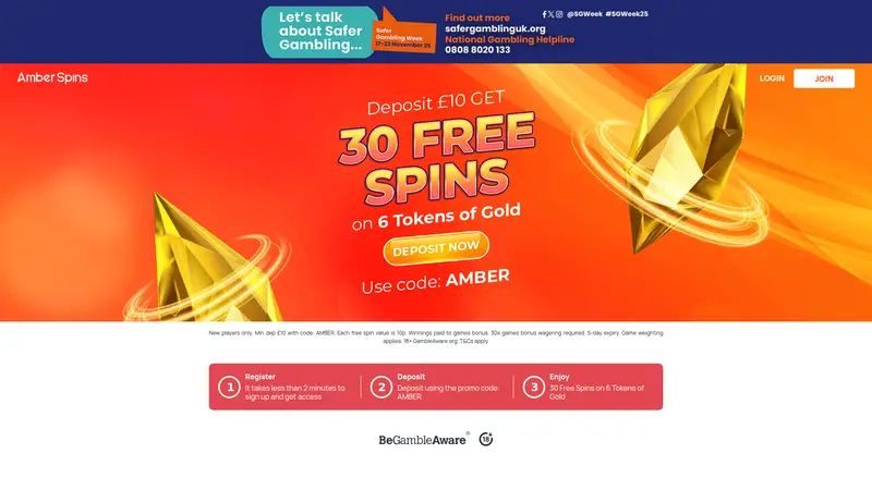 Amber Spins - homepage (desktop)