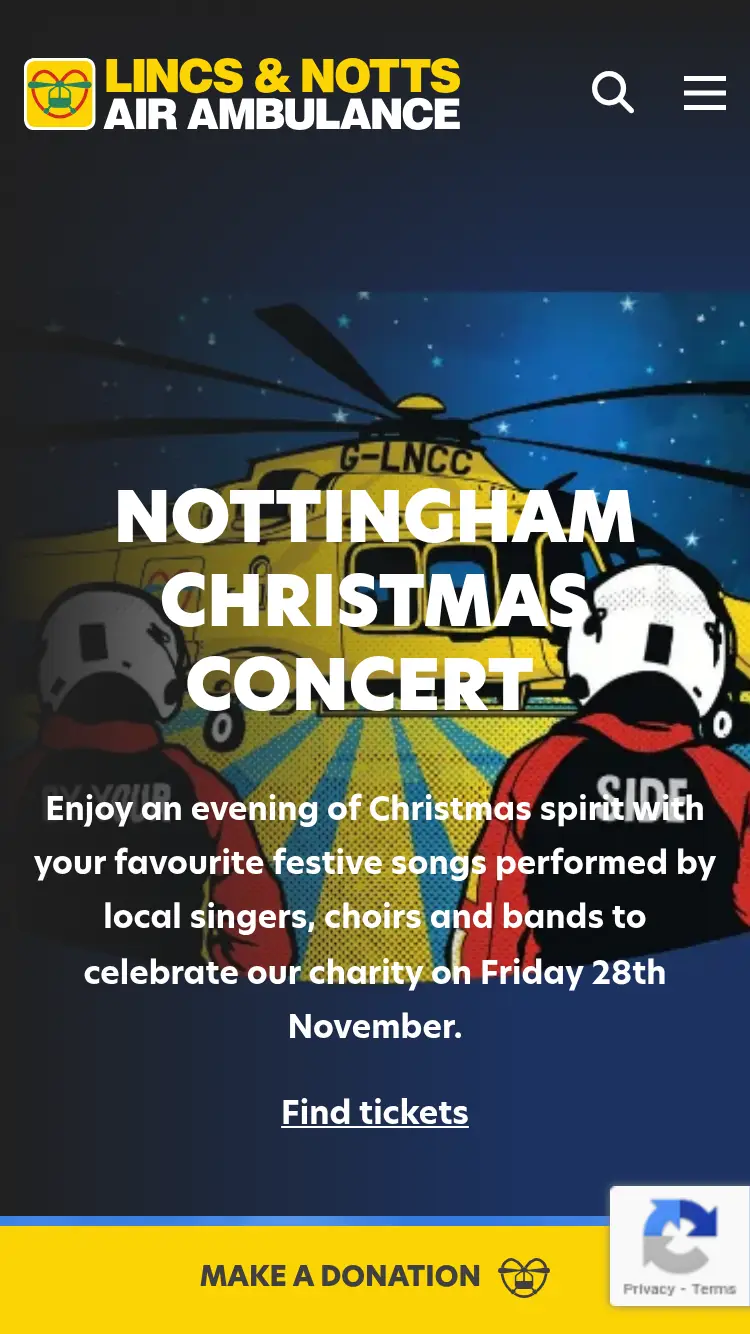 Air Ambulance Service - homepage (mobile)