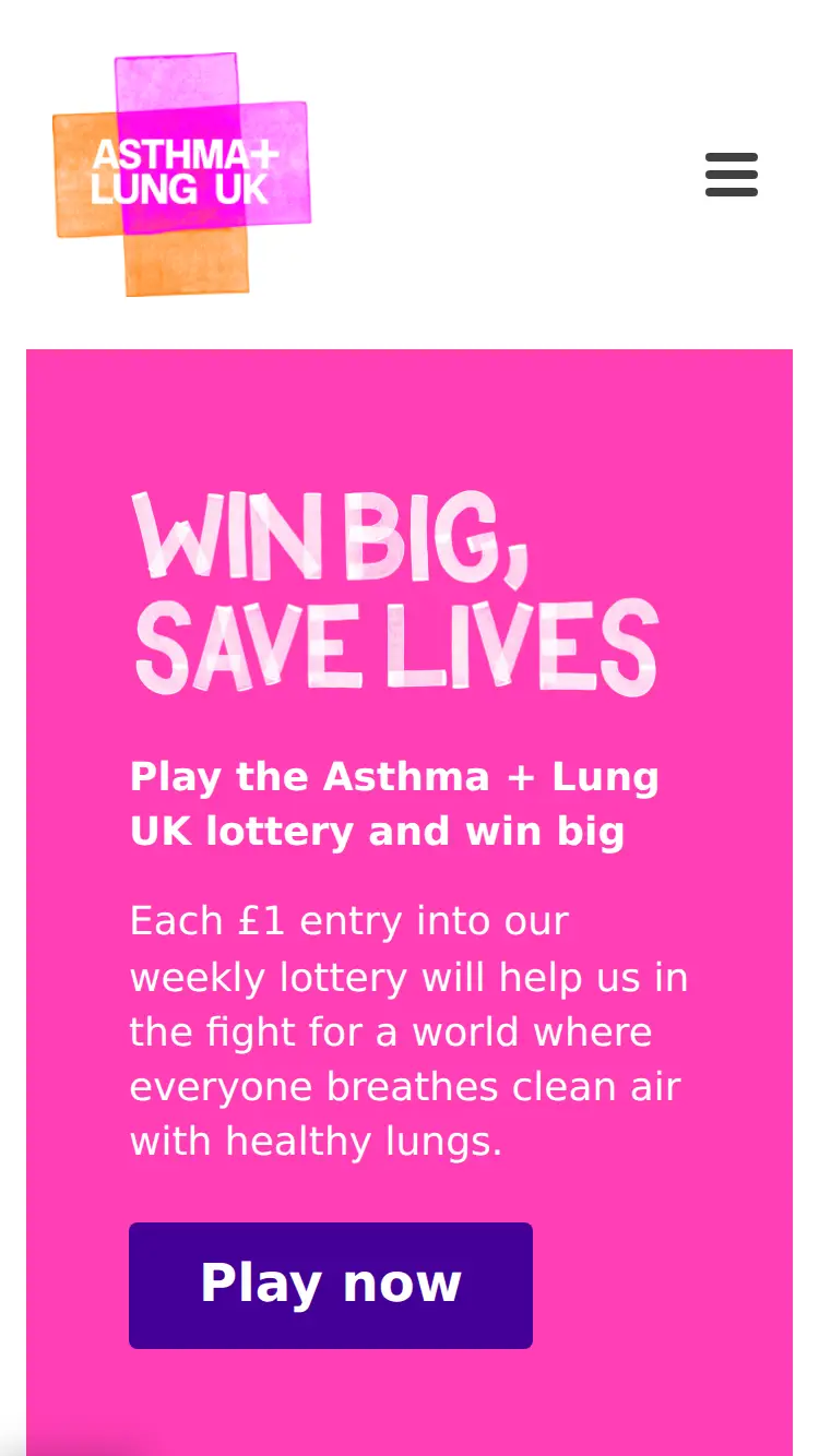 Asthma UK - homepage (mobile)