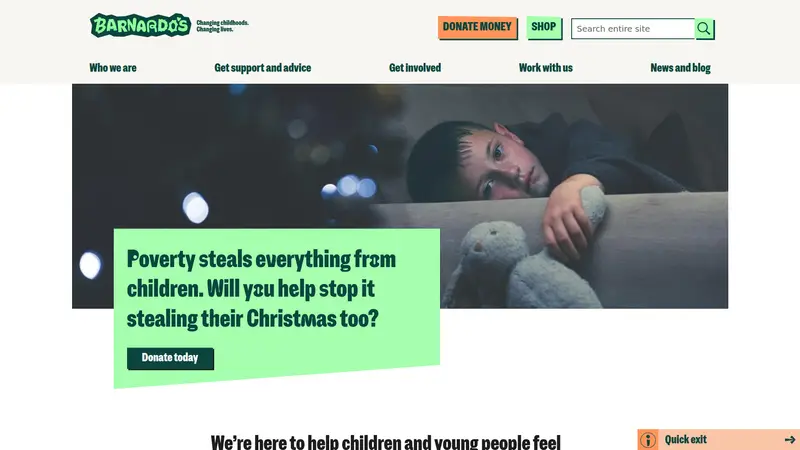 Barnardo's - homepage (desktop)