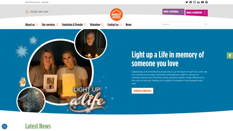 Barnsley Hospice - homepage (desktop)