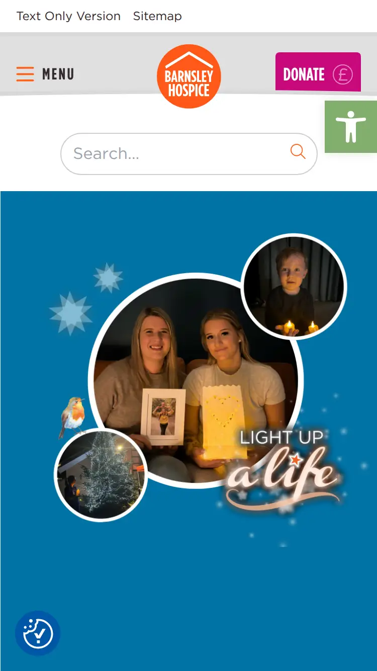 Barnsley Hospice - homepage (mobile)