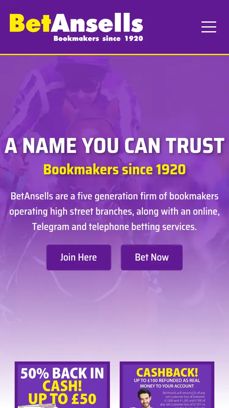 Betan Sells - homepage (mobile)