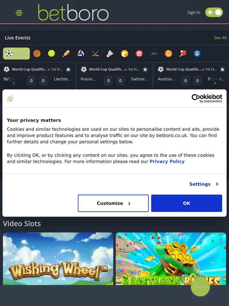 Bet Boro - homepage (tablet)