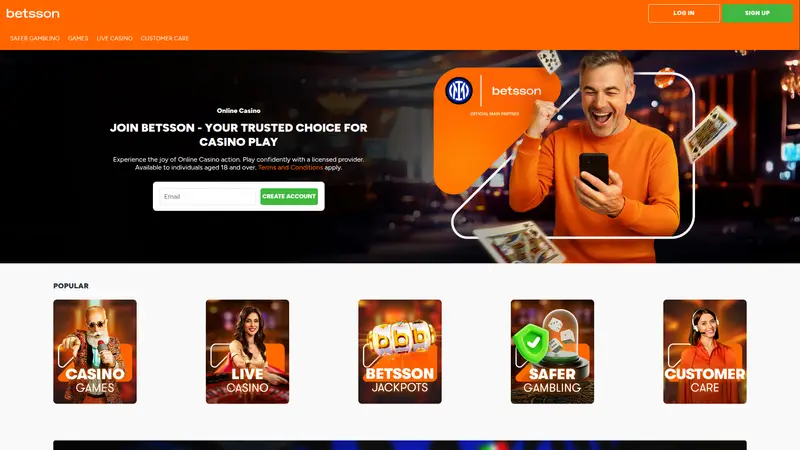 Betsson - homepage (desktop)