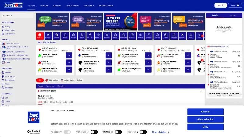 Bettom - homepage (desktop)