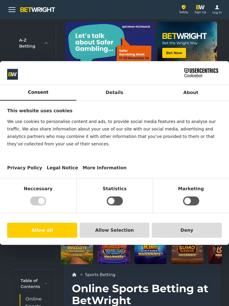 Bet Wright - homepage (tablet)