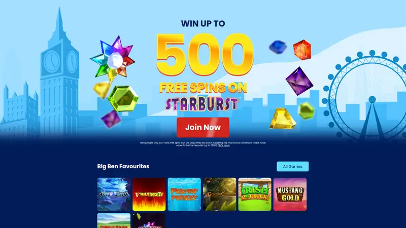 Big Ben Slots - homepage (desktop)