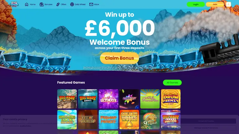 Big Thunder Slots - homepage (desktop)