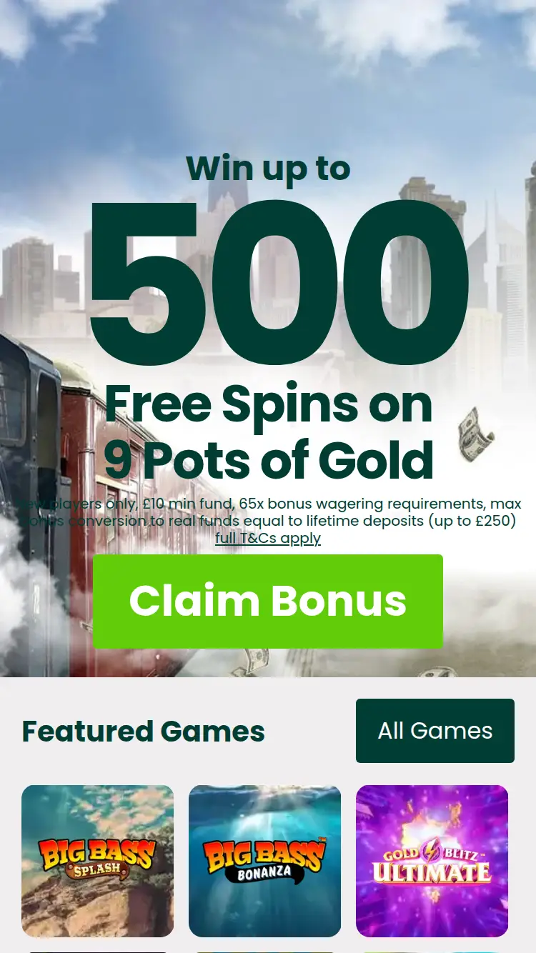 Billion Casino - homepage (mobile)