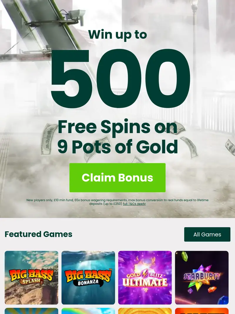 Billion Casino - homepage (tablet)