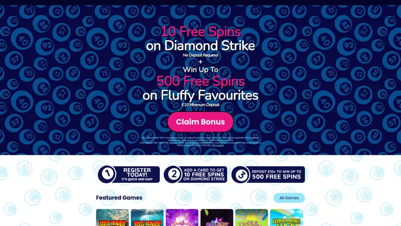 Bingo - homepage (desktop)