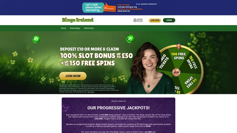Bingo Ireland - homepage (desktop)