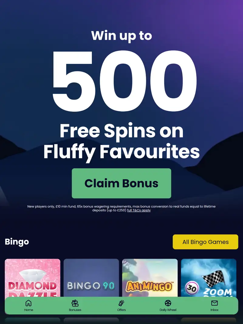 Bingo Aliens - homepage (tablet)