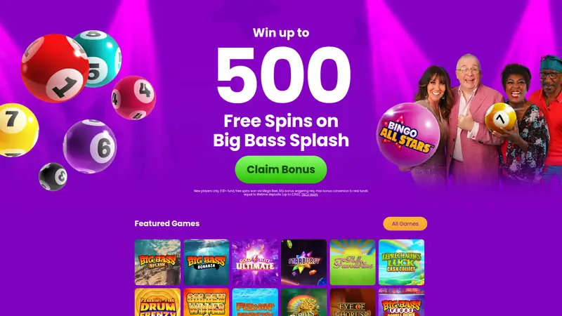 Bingo Allstars - homepage (desktop)