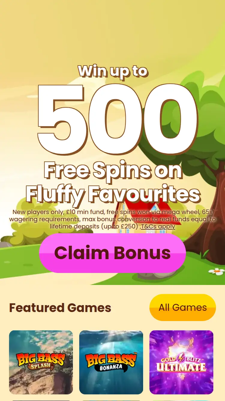 Bingo Clubhouse - homepage (mobile)