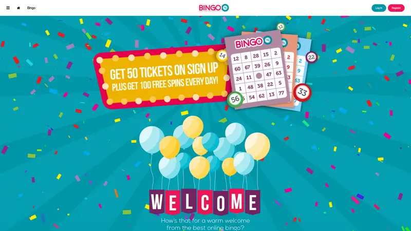 Bingo TG - homepage (desktop)