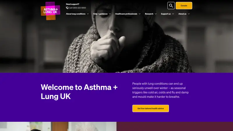 British Lung Foundation - homepage (desktop)