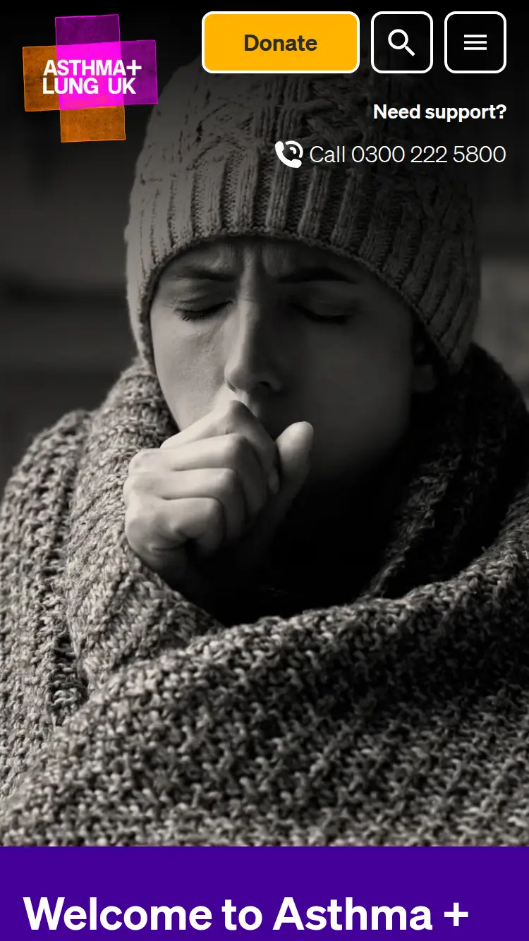 British Lung Foundation - homepage (mobile)