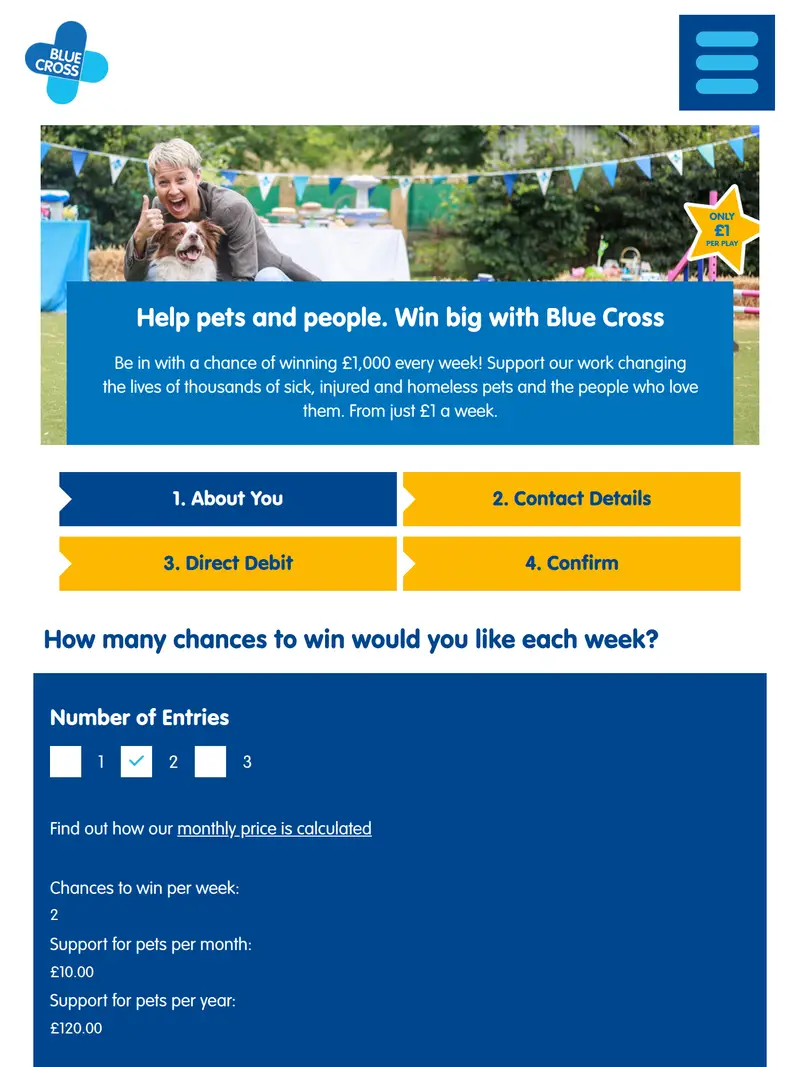 Blue Cross - homepage (tablet)