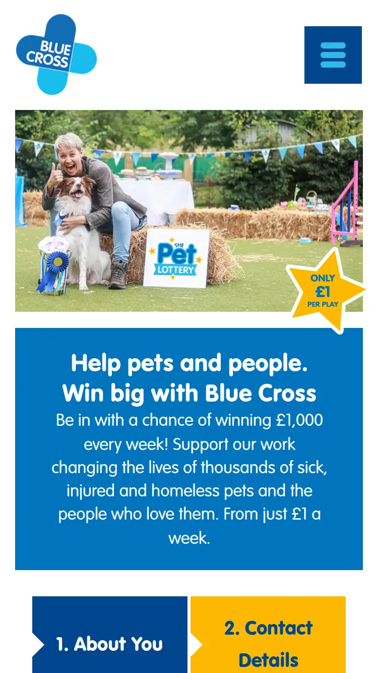 Blue Cross - homepage (mobile)