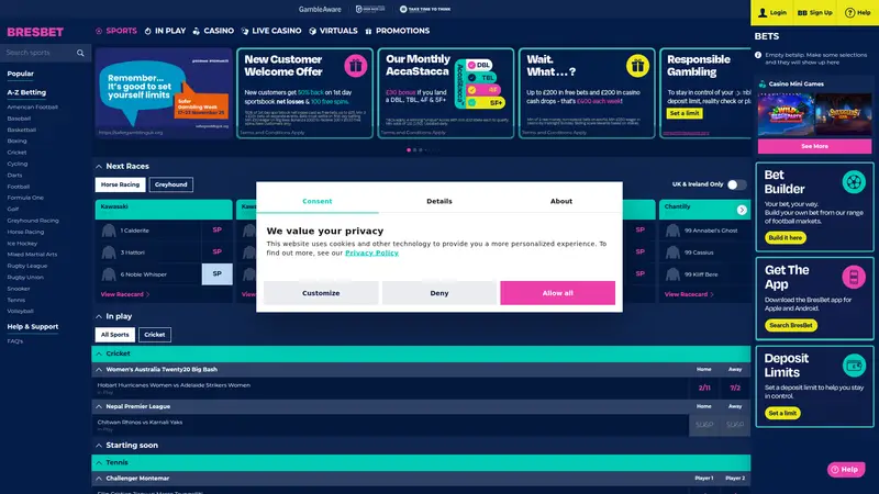 Bres Bet - homepage (desktop)