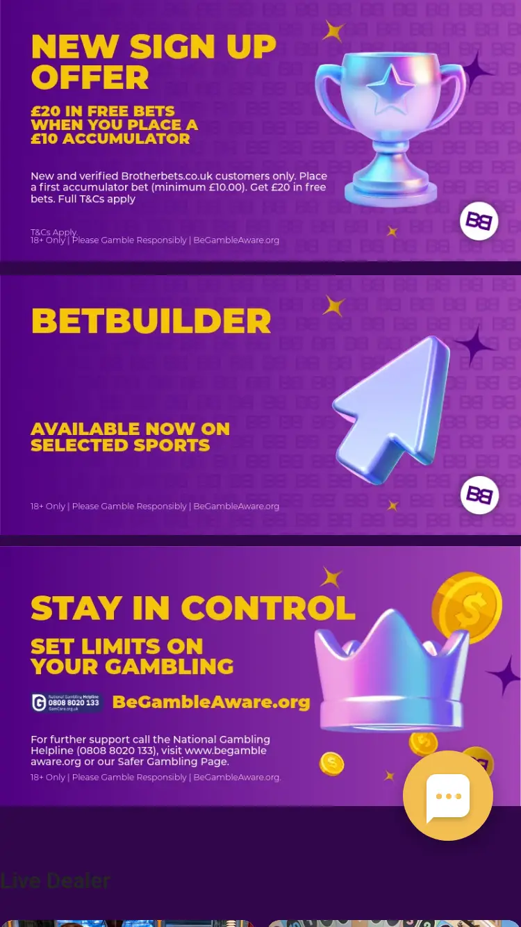 Brother Bets - homepage (mobile)