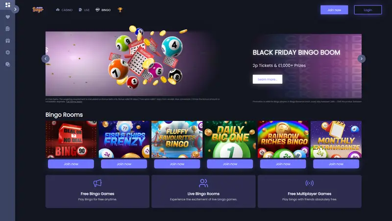 Bubble Bingo - homepage (desktop)