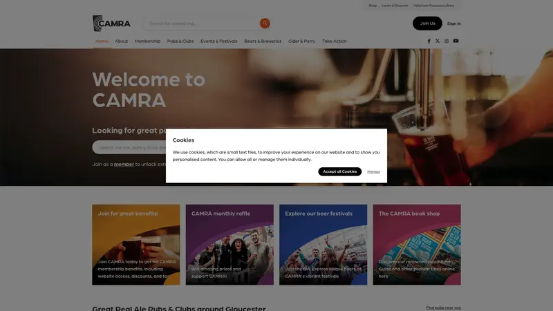 CAMRA - homepage (desktop)