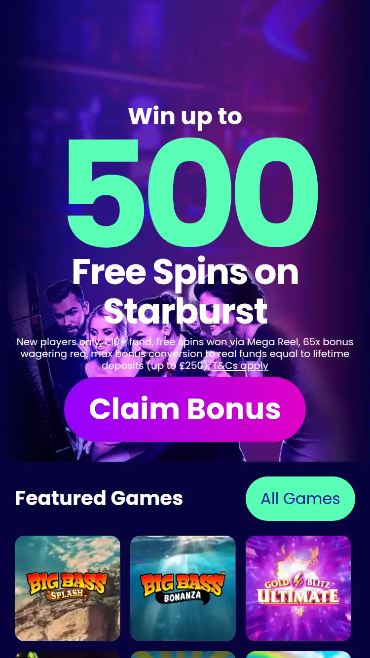 Casino Game - homepage (mobile)