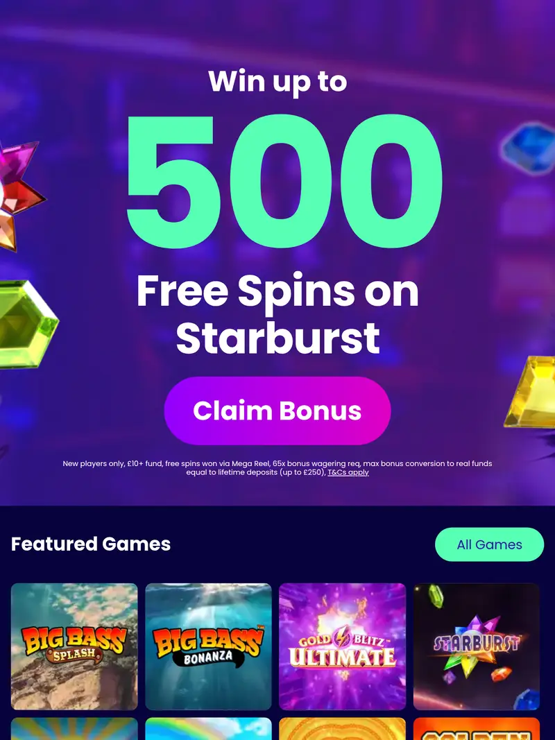 Casino Game - homepage (tablet)