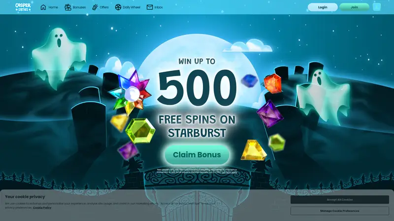 Casper Games - homepage (desktop)