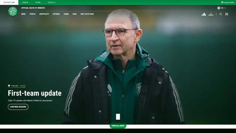 Celtic FC - homepage (desktop)