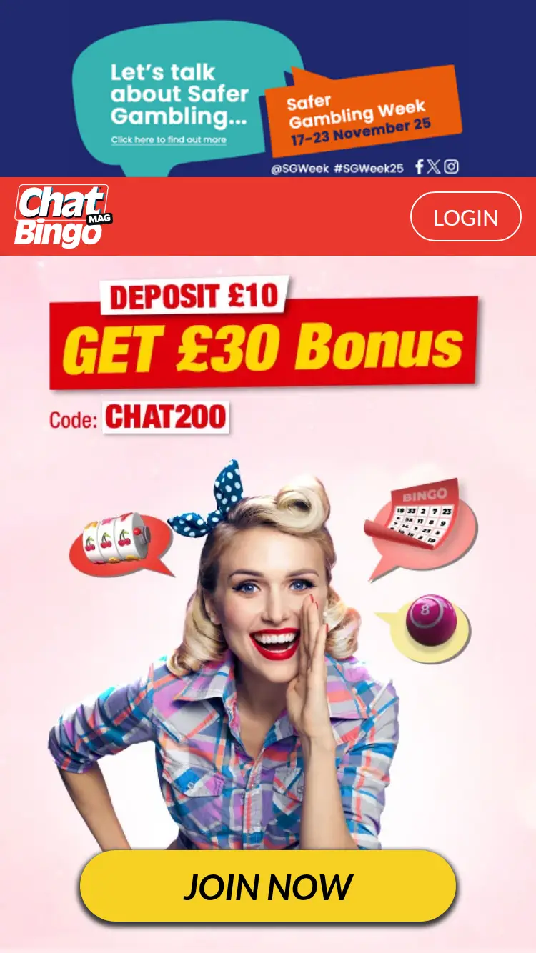 Chatmag Bingo - homepage (mobile)