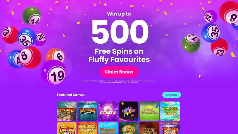 Cheers Bingo - homepage (desktop)