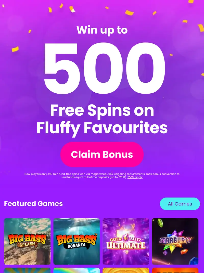 Cheers Bingo - homepage (tablet)