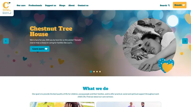 Chestnut Tree House - homepage (desktop)