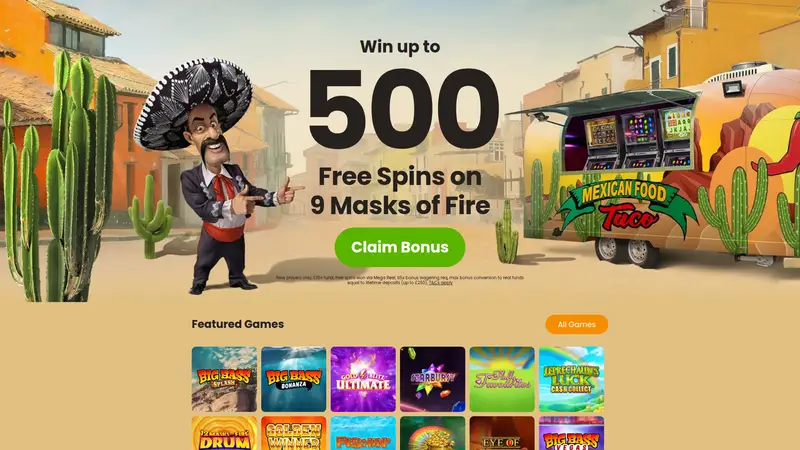 Chilli Spins - homepage (desktop)