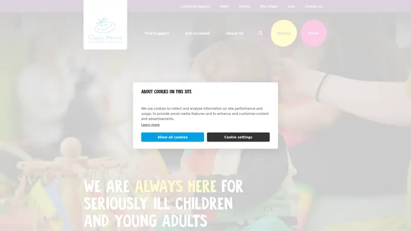 Clairehouse - homepage (desktop)