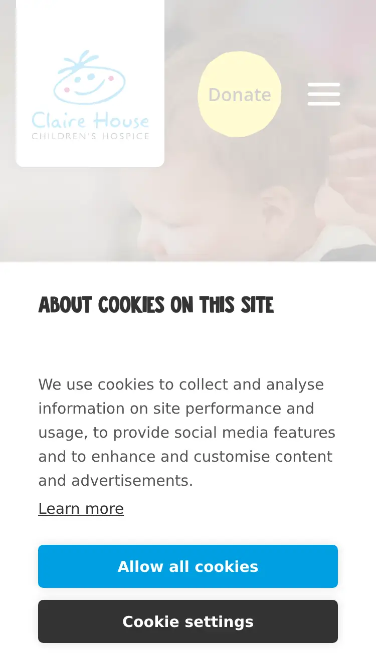 Clairehouse - homepage (mobile)