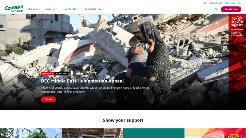 Concern Worldwide - homepage (desktop)