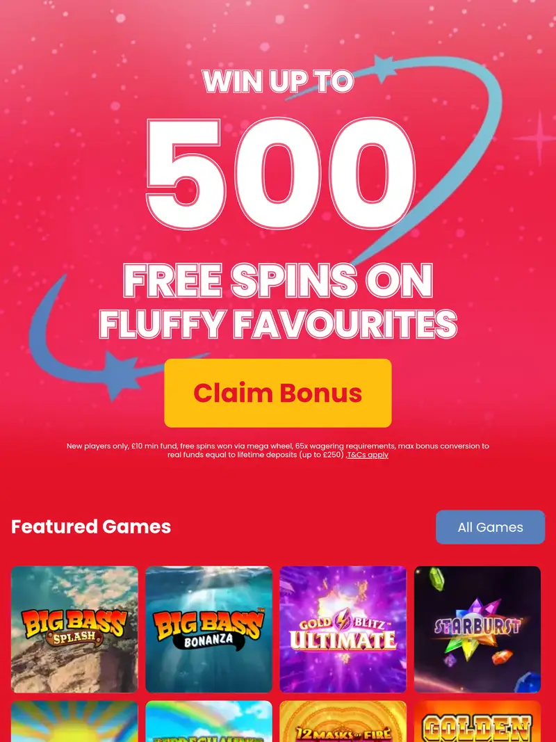 Connaught Slots - homepage (tablet)