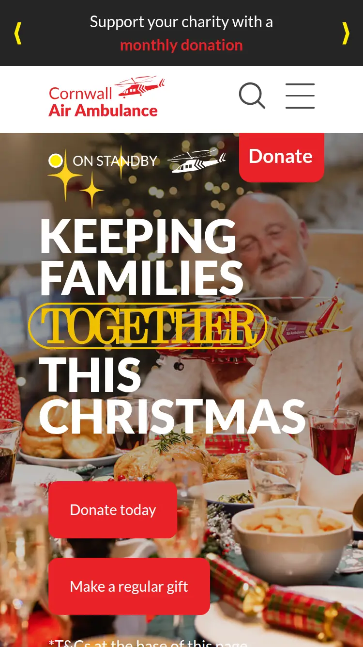 Cornwallairambulancetrust - homepage (mobile)