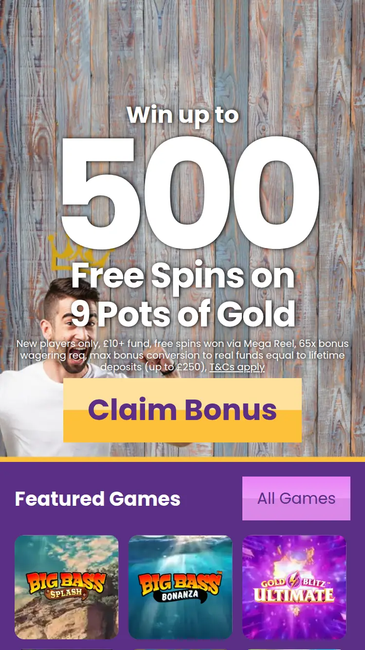 Crazy King Casino - homepage (mobile)